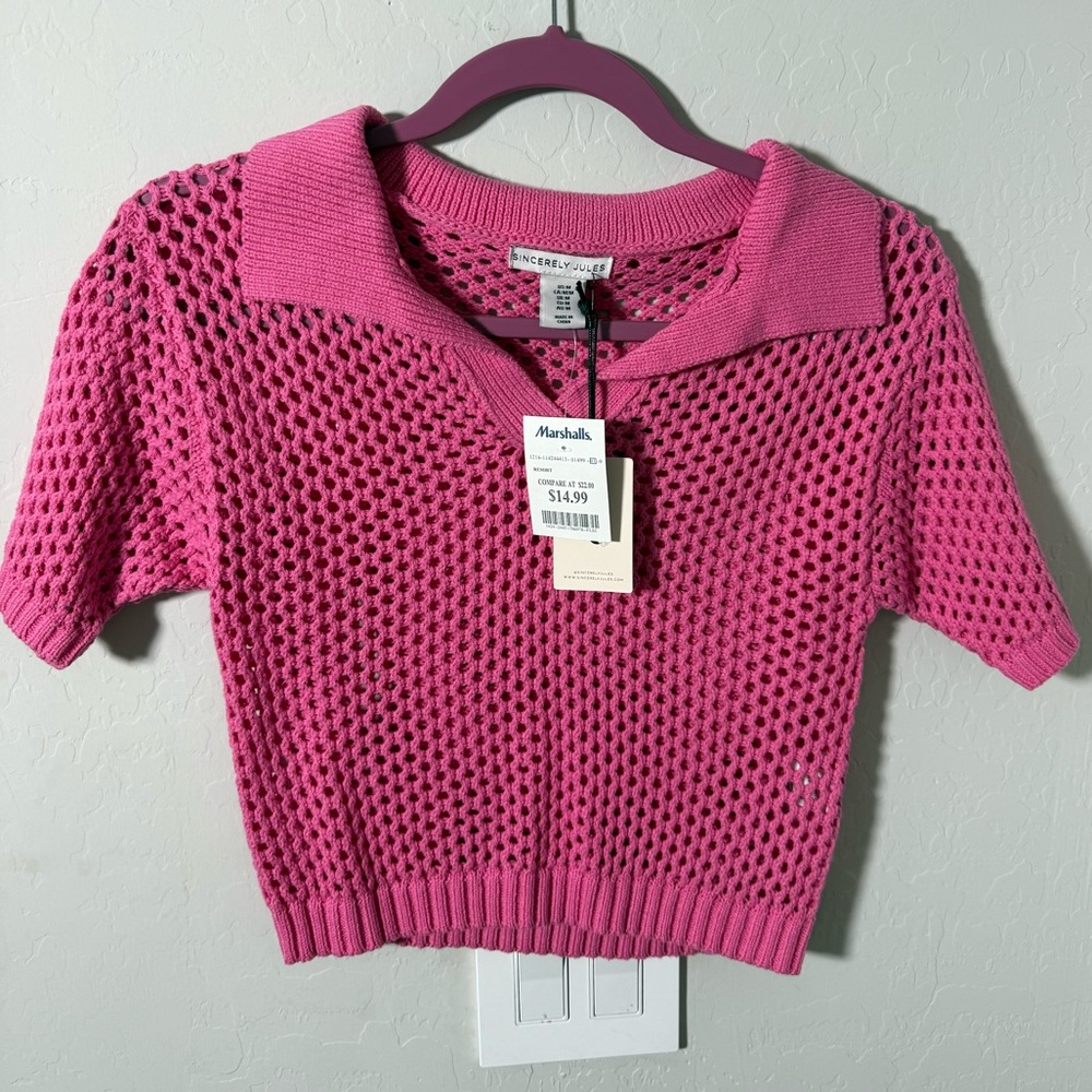 Sincerely Jules Pink Short Sleeve Top from marshalls. NWT. Size medium.